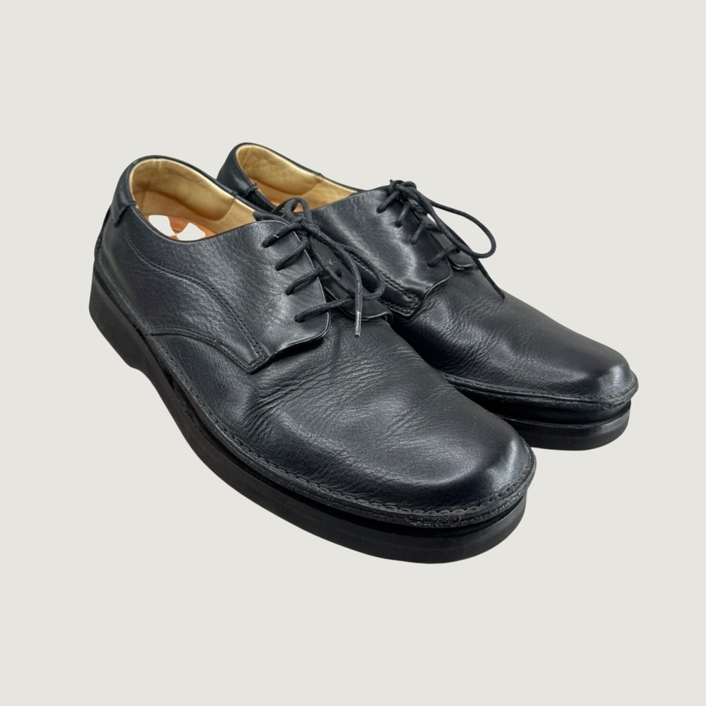 1803 Mens Black Leather Derby Dress Shoes Size 46 12 Portugal Minimalist Classic